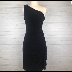 LONDON TIMES one shoulder cocktail dress